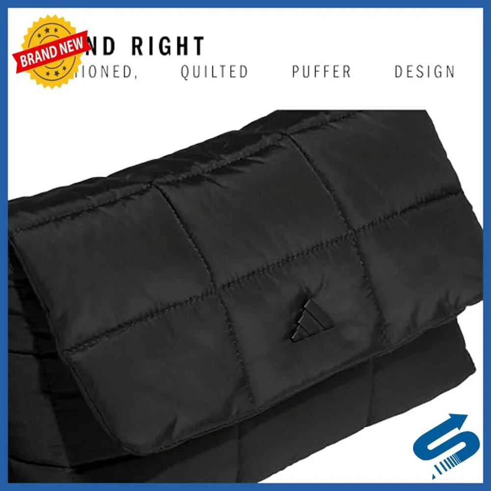 Quilted Puffer Crossbody Bag with Adjustable Strap, Zippered Compartment - Picture 4 of 7